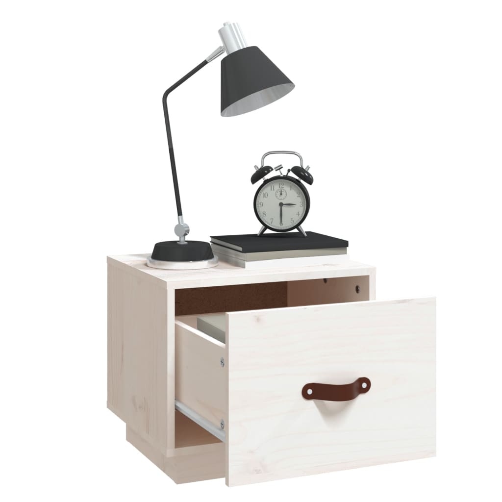 Bedside tables 2 pcs. White 40x34x35 cm solid pine wood