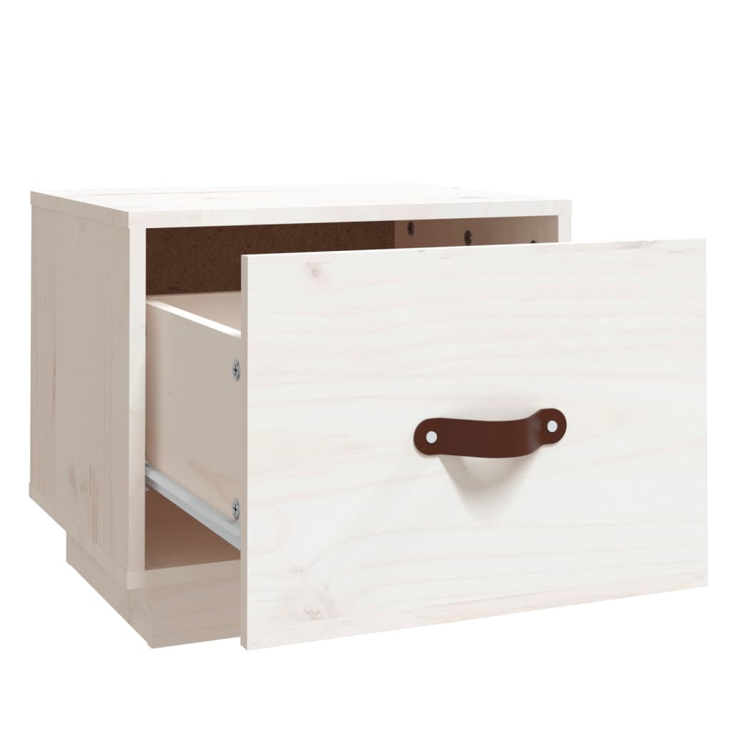 Bedside tables 2 pcs. White 40x34x35 cm solid pine wood