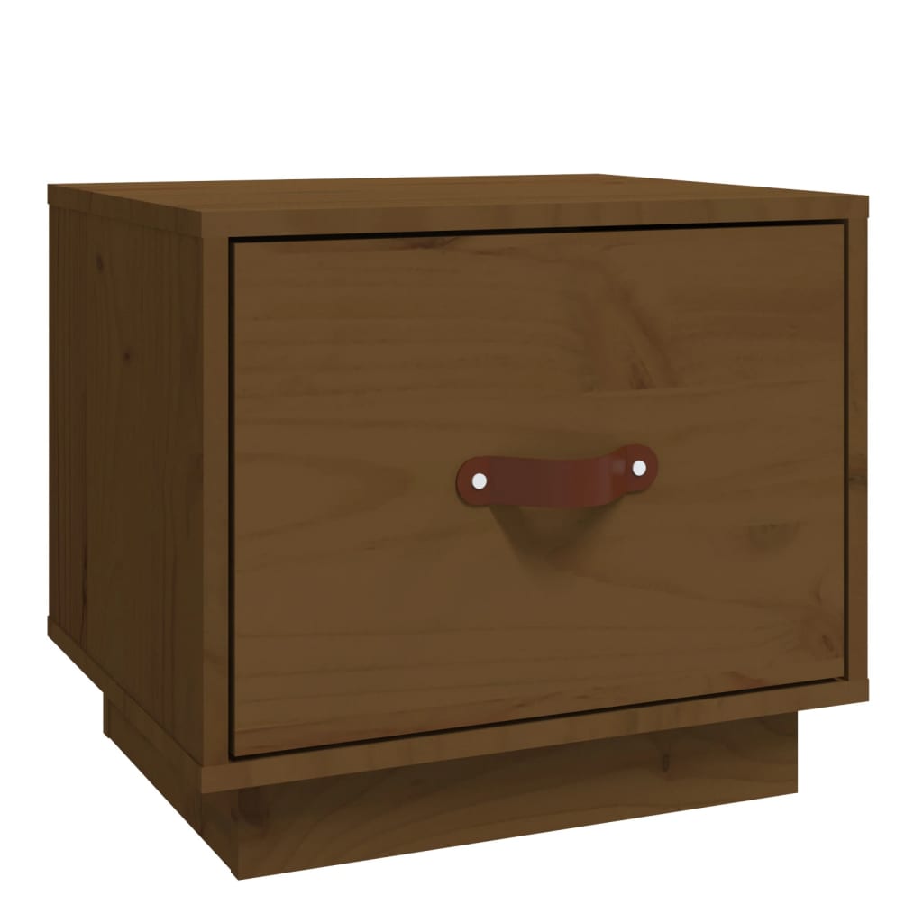 Bedside table honey brown 40x34x35 cm solid pine wood