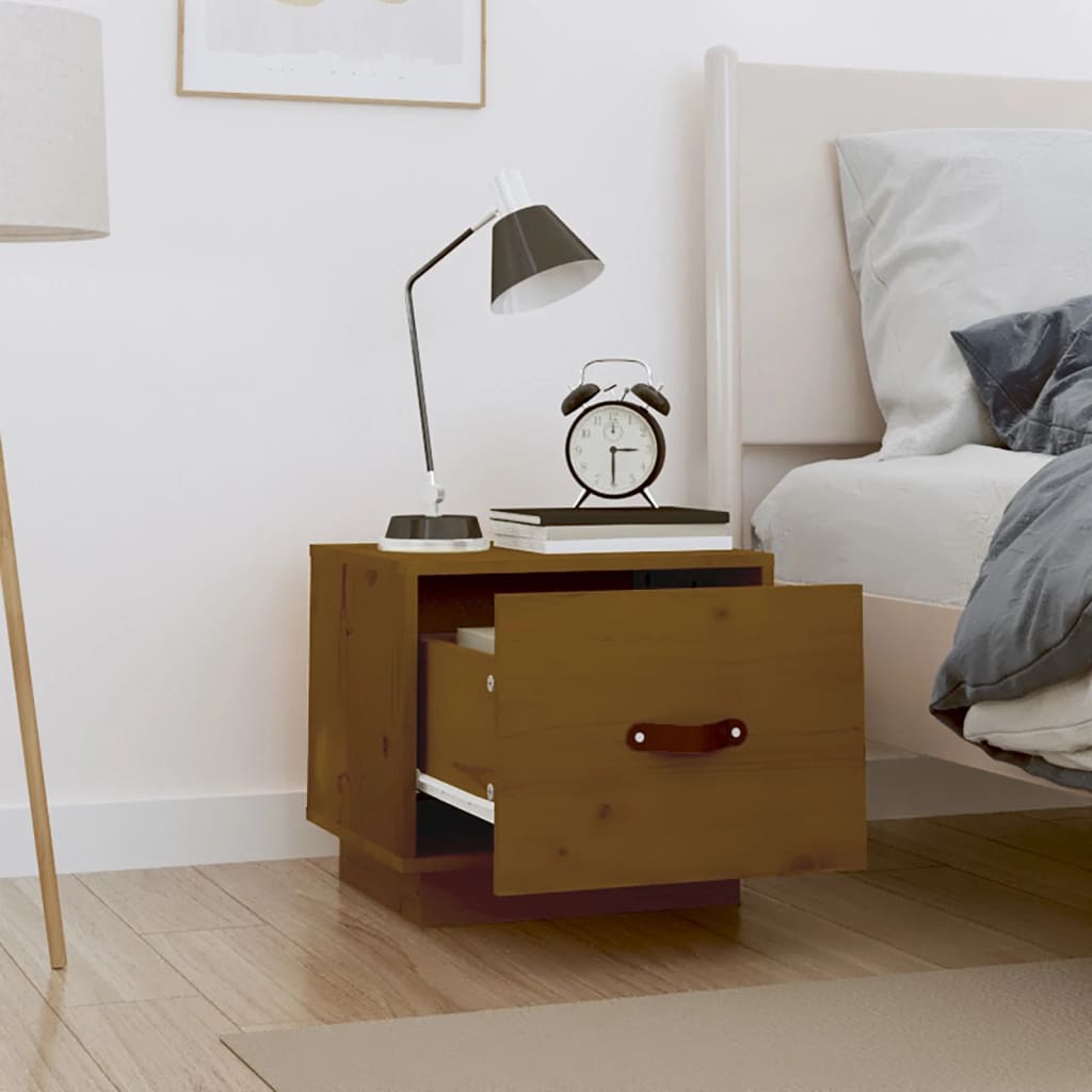 Tables de chevet 2 pcs. marron miel 40x34x35 cm en bois de pin massif