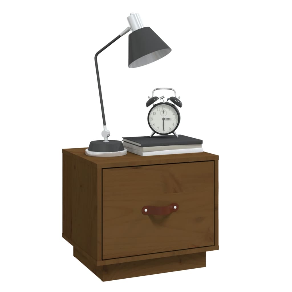 Tables de chevet 2 pcs. marron miel 40x34x35 cm en bois de pin massif