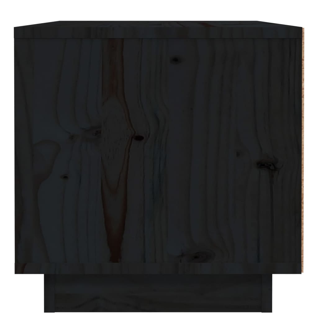 Tables de chevet 2 pcs. Noir 40x34x35 cm en bois de pin massif