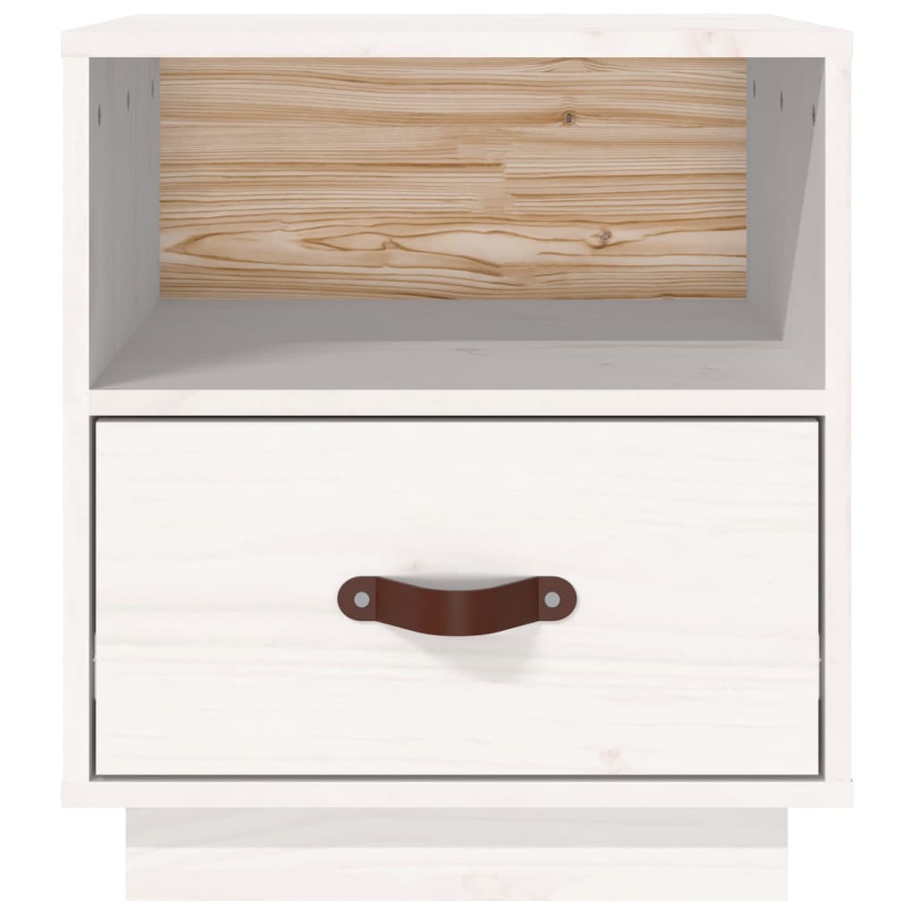 Bedside tables 2 pcs. White 40x34x45 cm solid pine wood