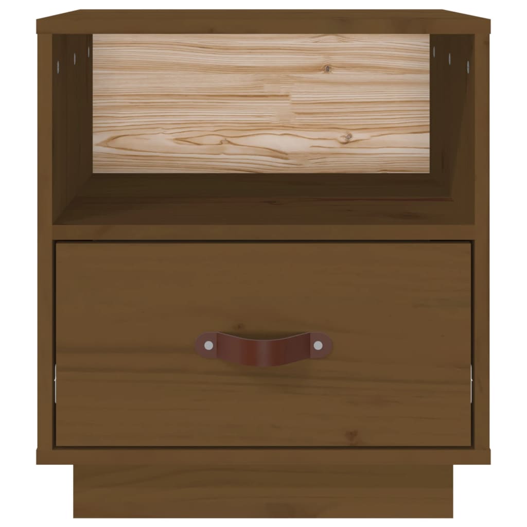 Tables de chevet 2 pcs. marron miel 40x34x45 cm en bois de pin massif