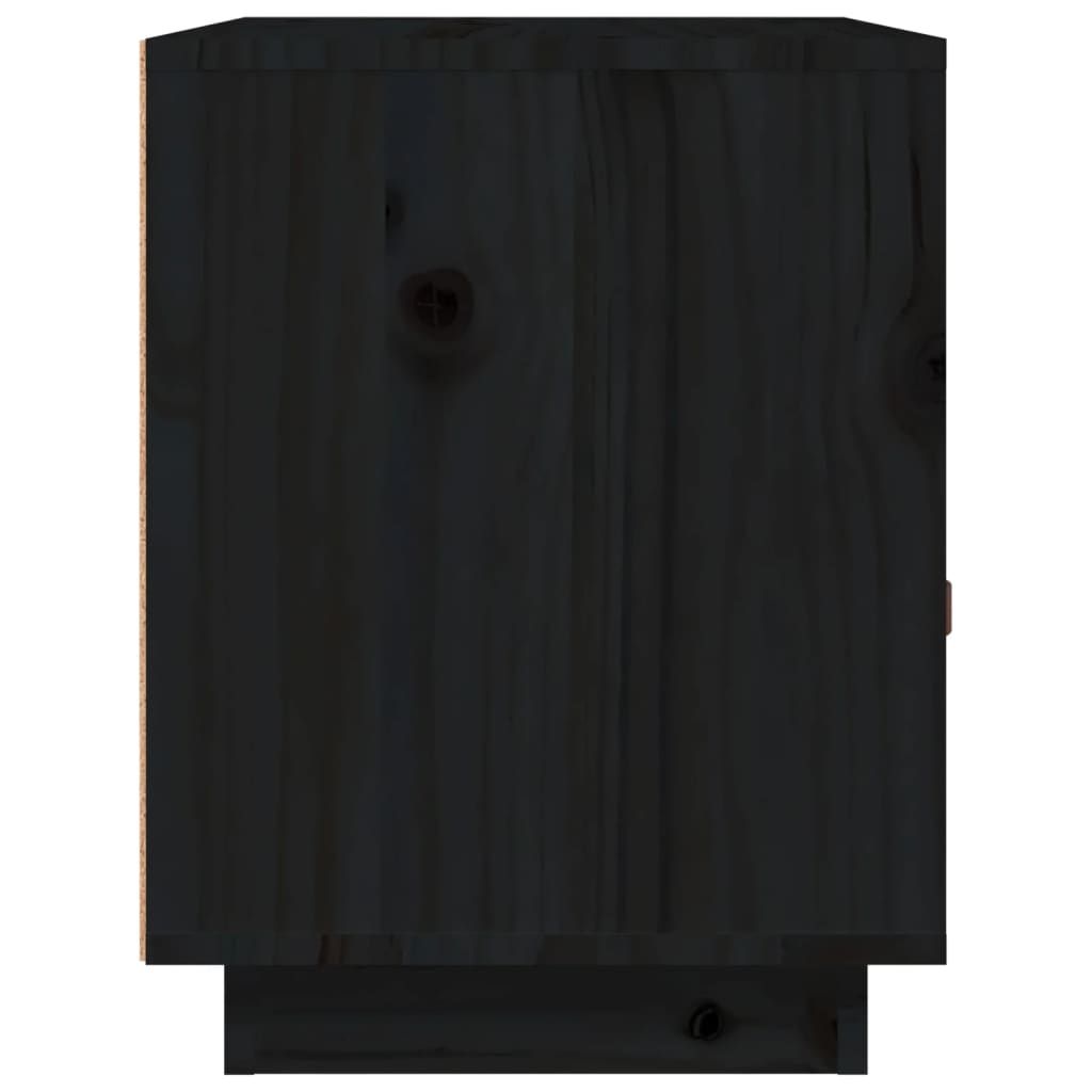 Bedside Table Black 40x34x45 cm Solid Pine