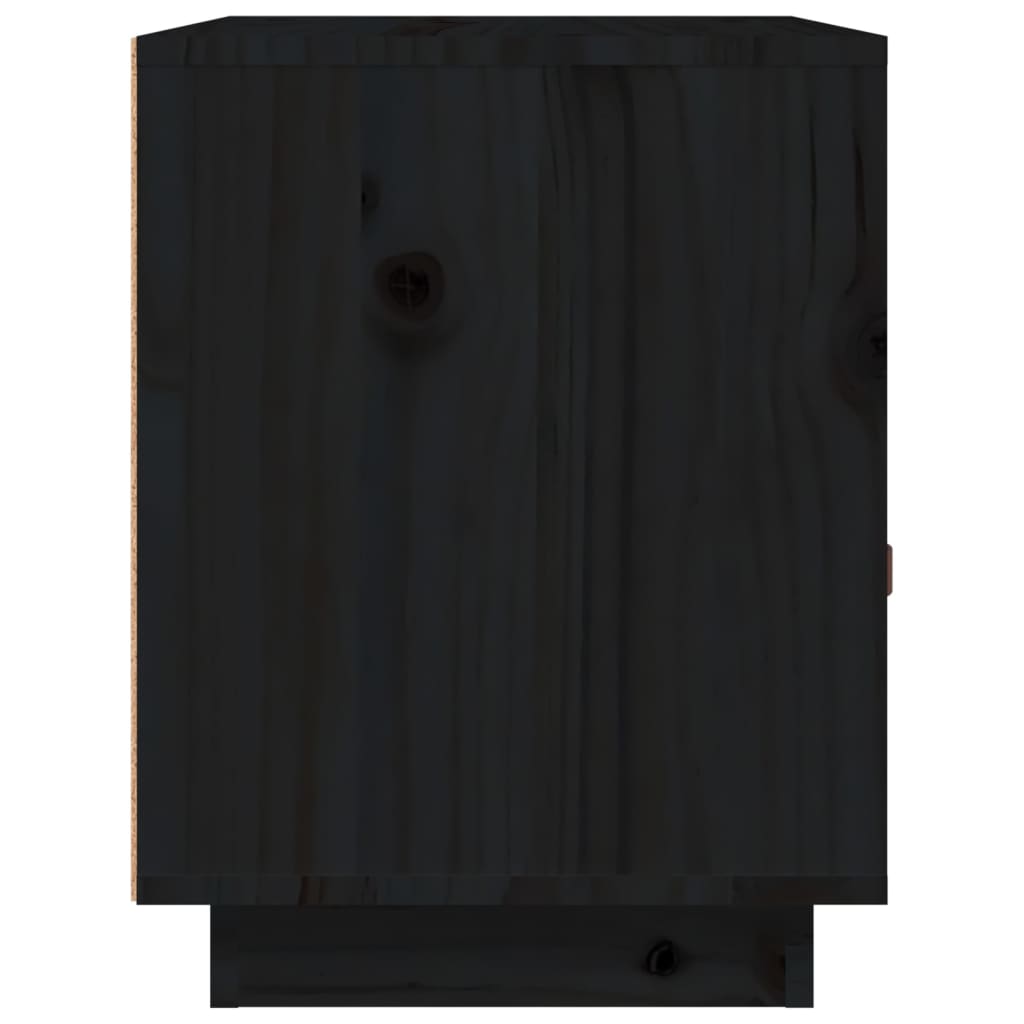 Tables de chevet 2 pcs. Noir 40x34x45 cm en bois de pin massif