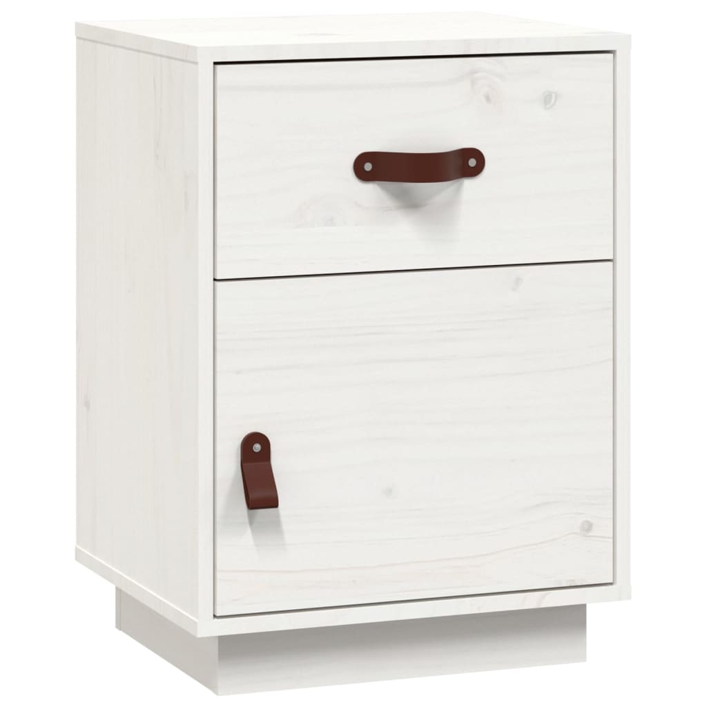 Bedside tables 2 pcs. White 40x34x55 cm solid pine wood