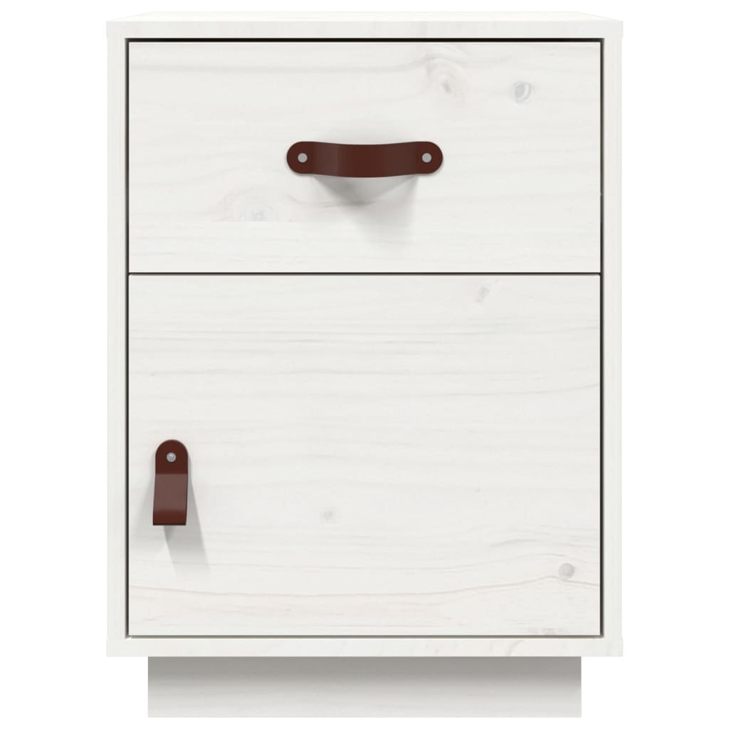 Bedside tables 2 pcs. White 40x34x55 cm solid pine wood