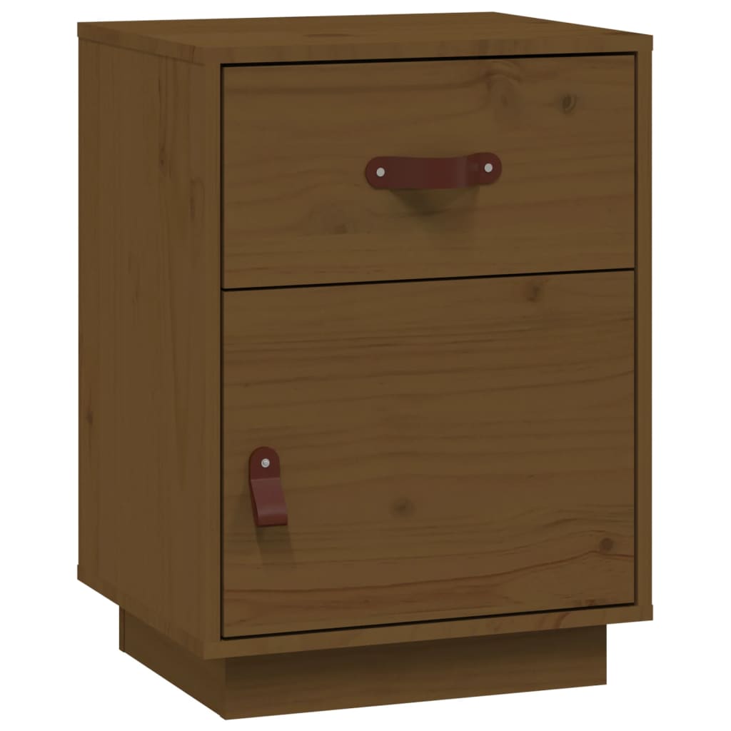 Bedside table honey brown 40x34x55 cm solid pine wood