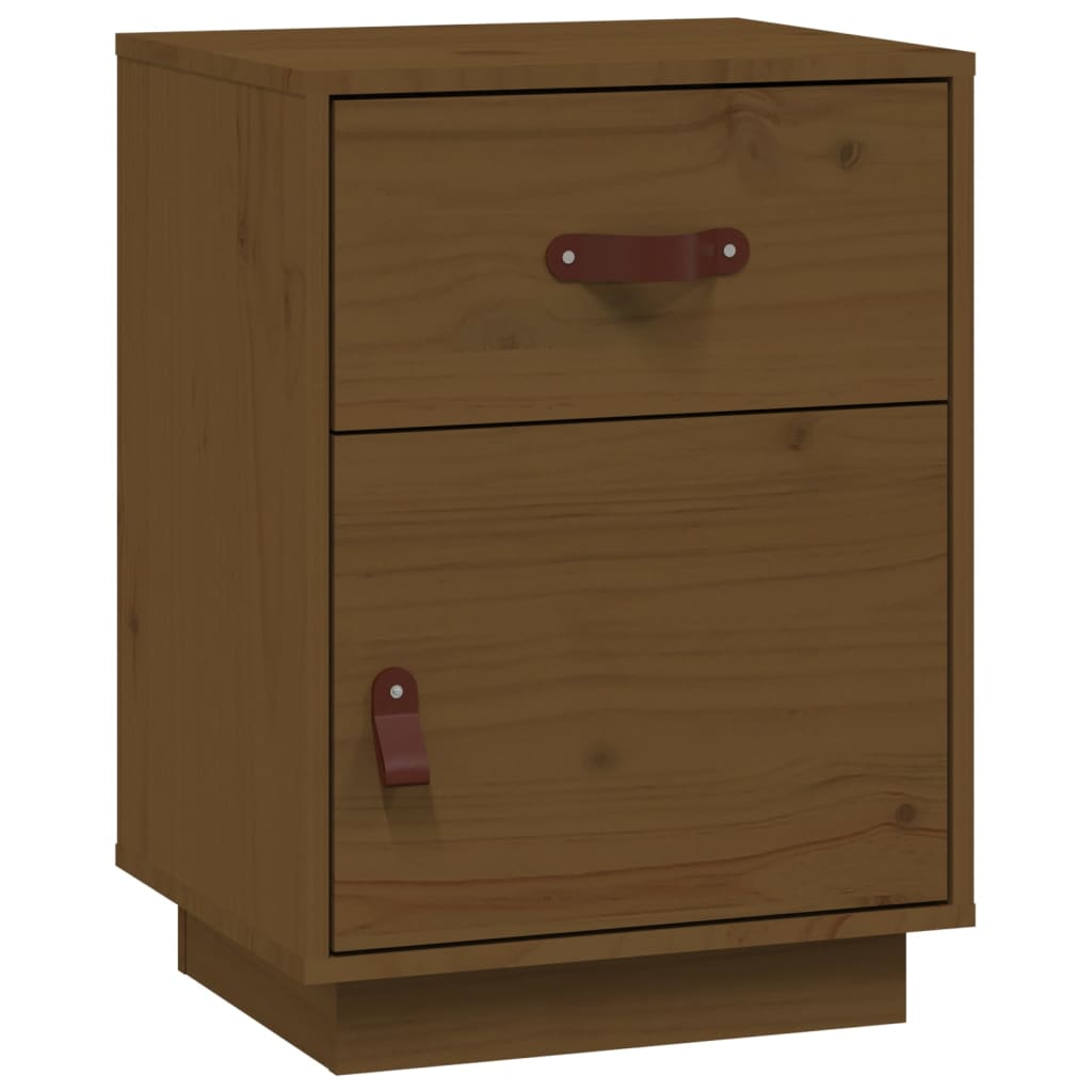 Tables de chevet 2 pcs. marron miel 40x34x55 cm en bois de pin massif