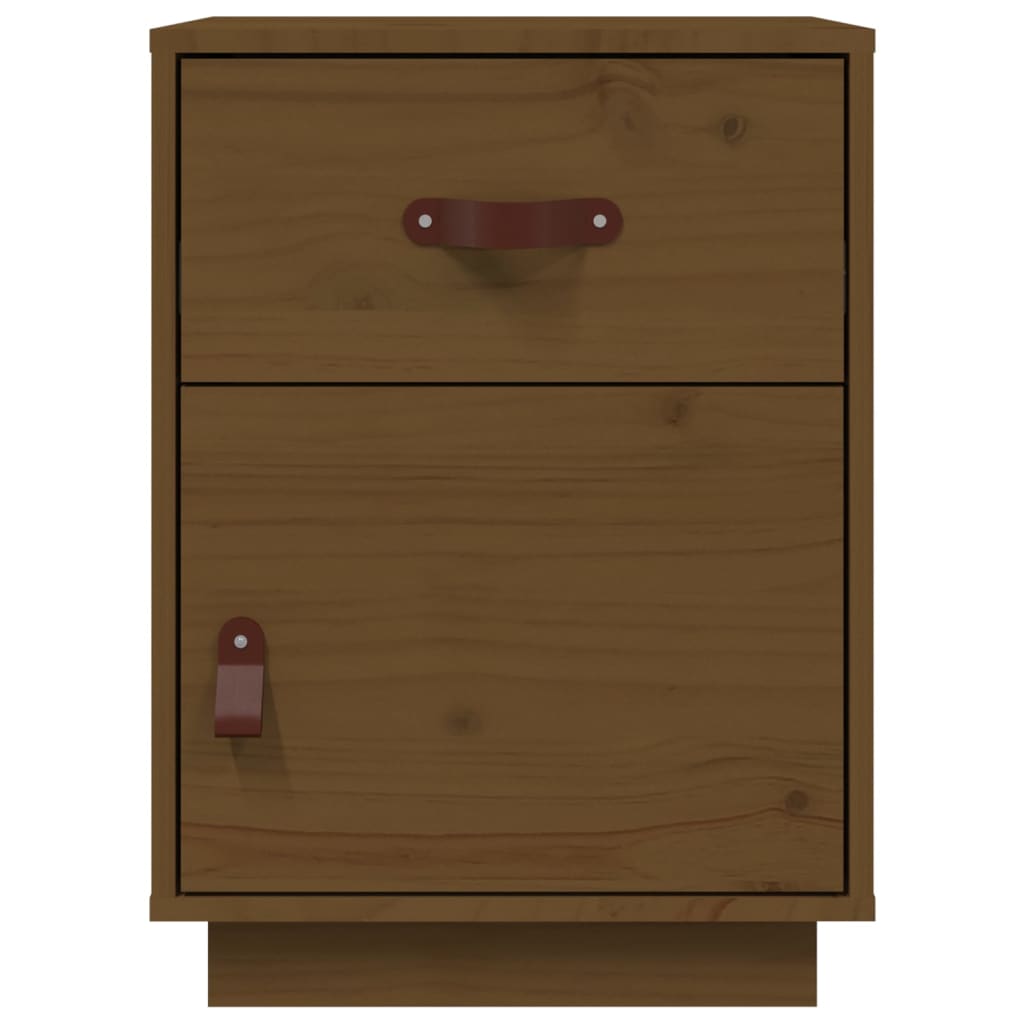 Tables de chevet 2 pcs. marron miel 40x34x55 cm en bois de pin massif