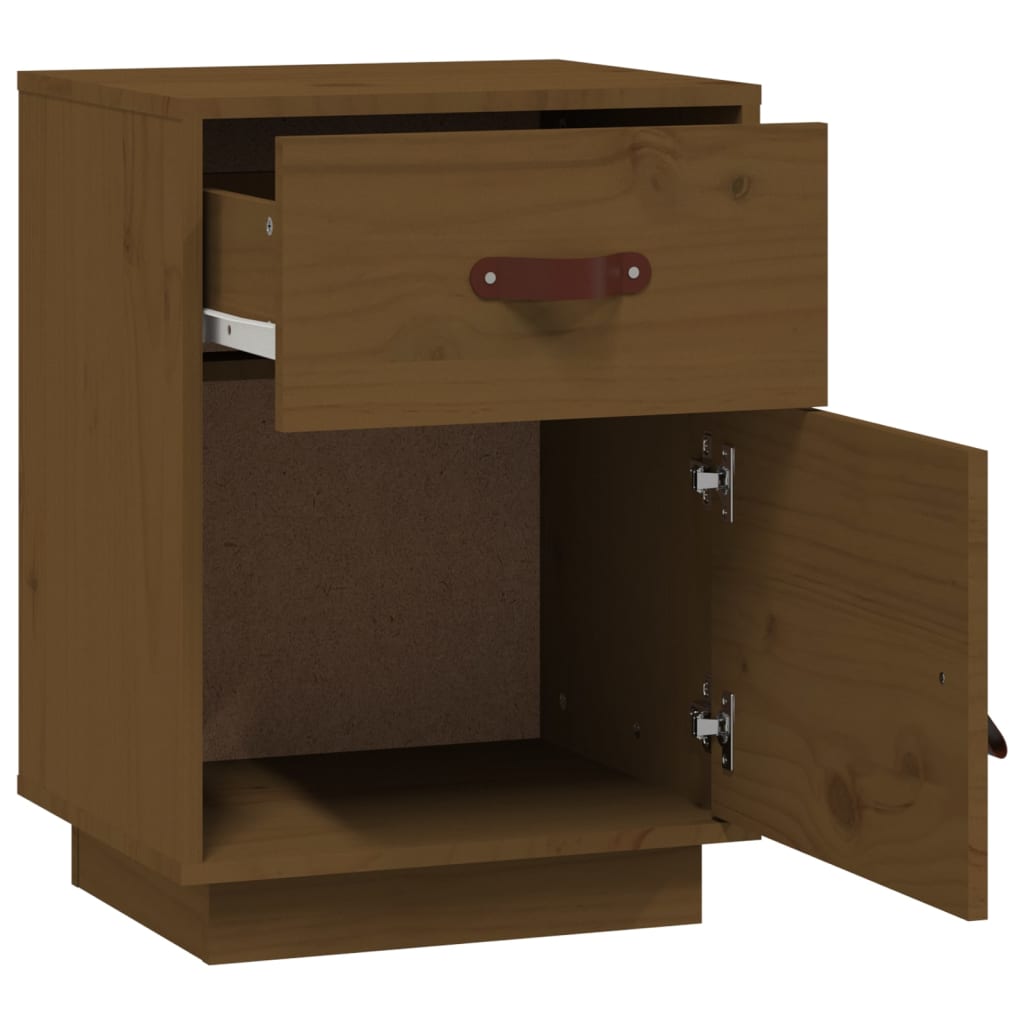 Tables de chevet 2 pcs. marron miel 40x34x55 cm en bois de pin massif