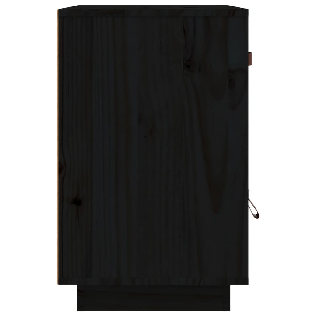 Tables de chevet 2 pcs. Noir 40x34x55 cm en bois de pin massif