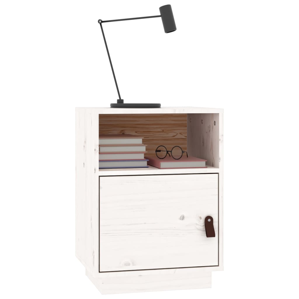 Bedside tables 2 pcs. White 40x34x55 cm solid pine wood