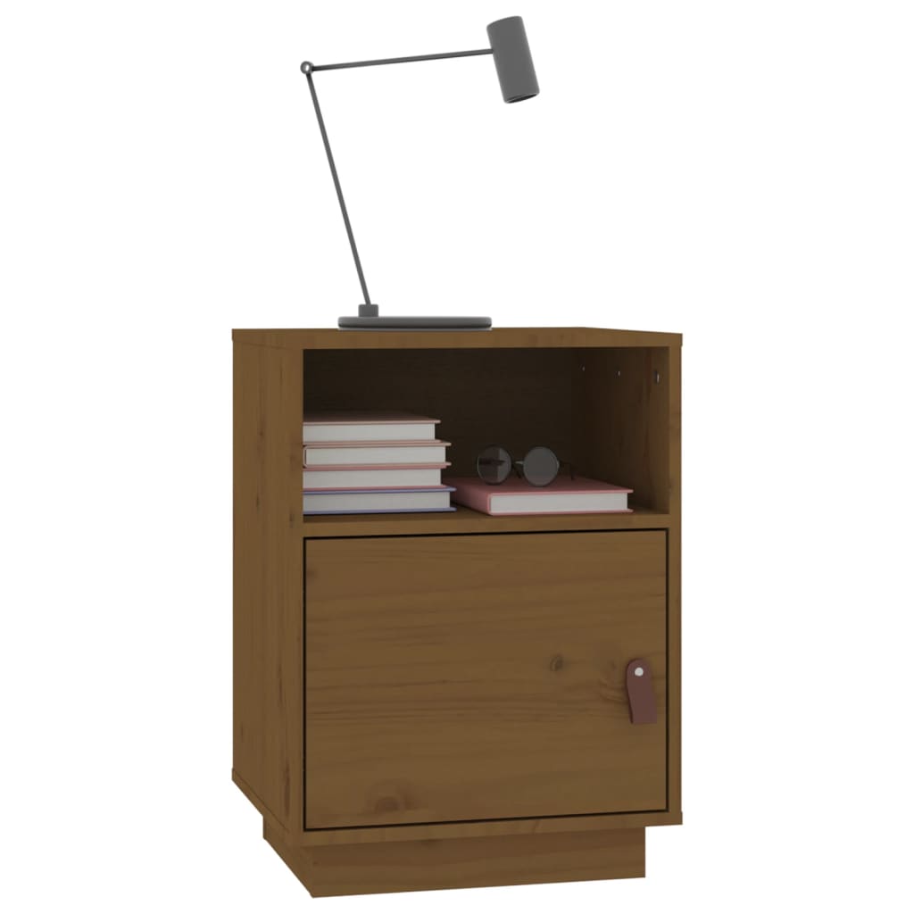 Bedside table honey brown 40x34x55 cm solid pine wood