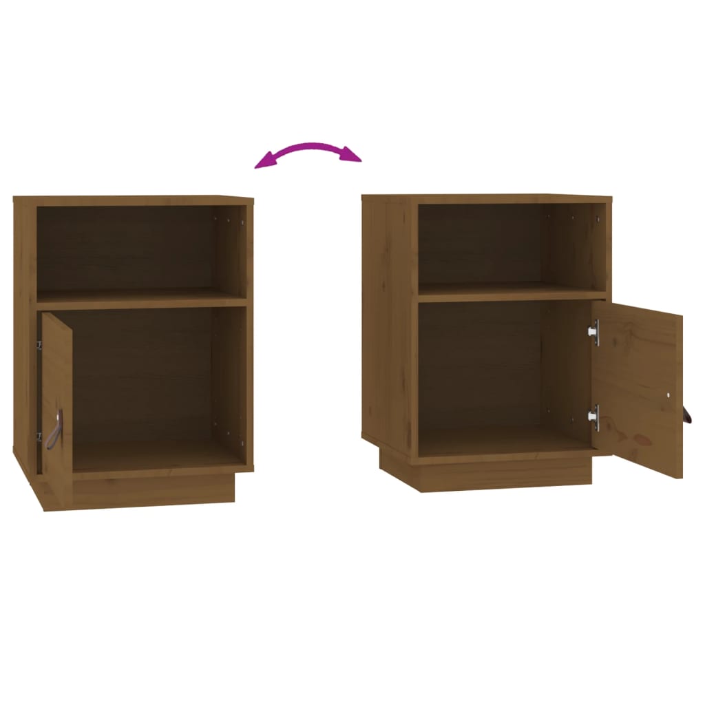 Bedside table honey brown 40x34x55 cm solid pine wood