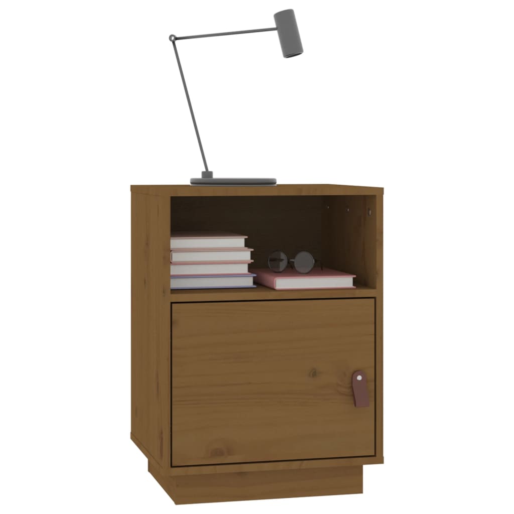 Tables de chevet 2 pcs. marron miel 40x34x55 cm en bois de pin massif