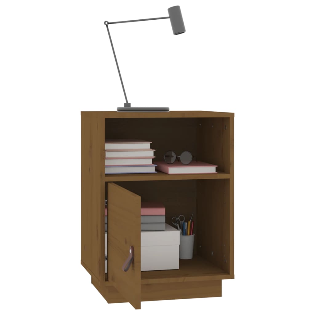 Tables de chevet 2 pcs. marron miel 40x34x55 cm en bois de pin massif