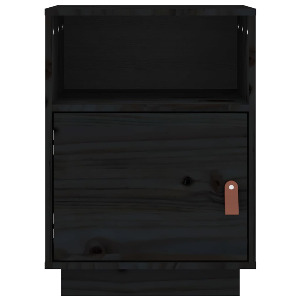 Bedside Table Black 40x34x55 cm Solid Pine