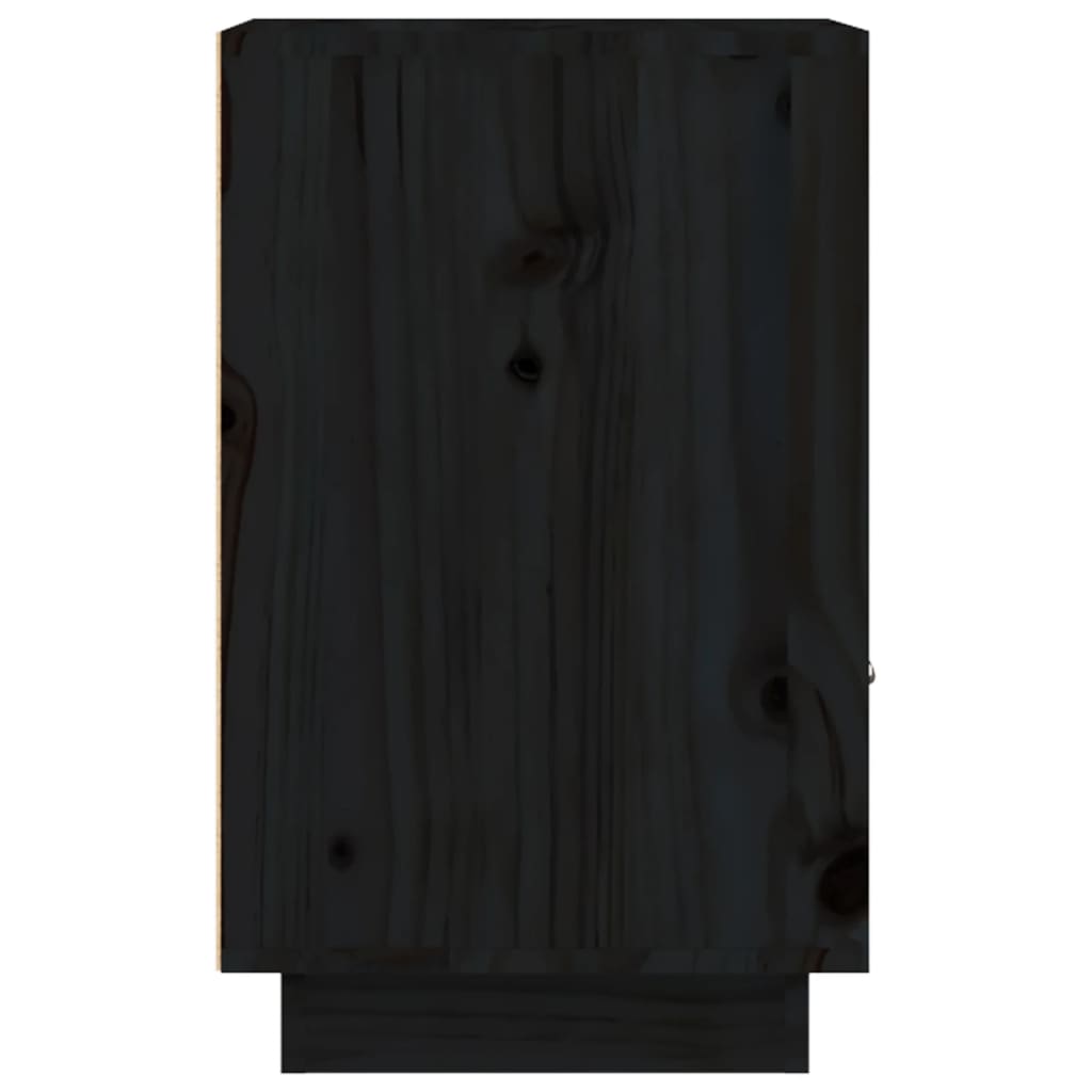 Bedside Table Black 40x34x55 cm Solid Pine