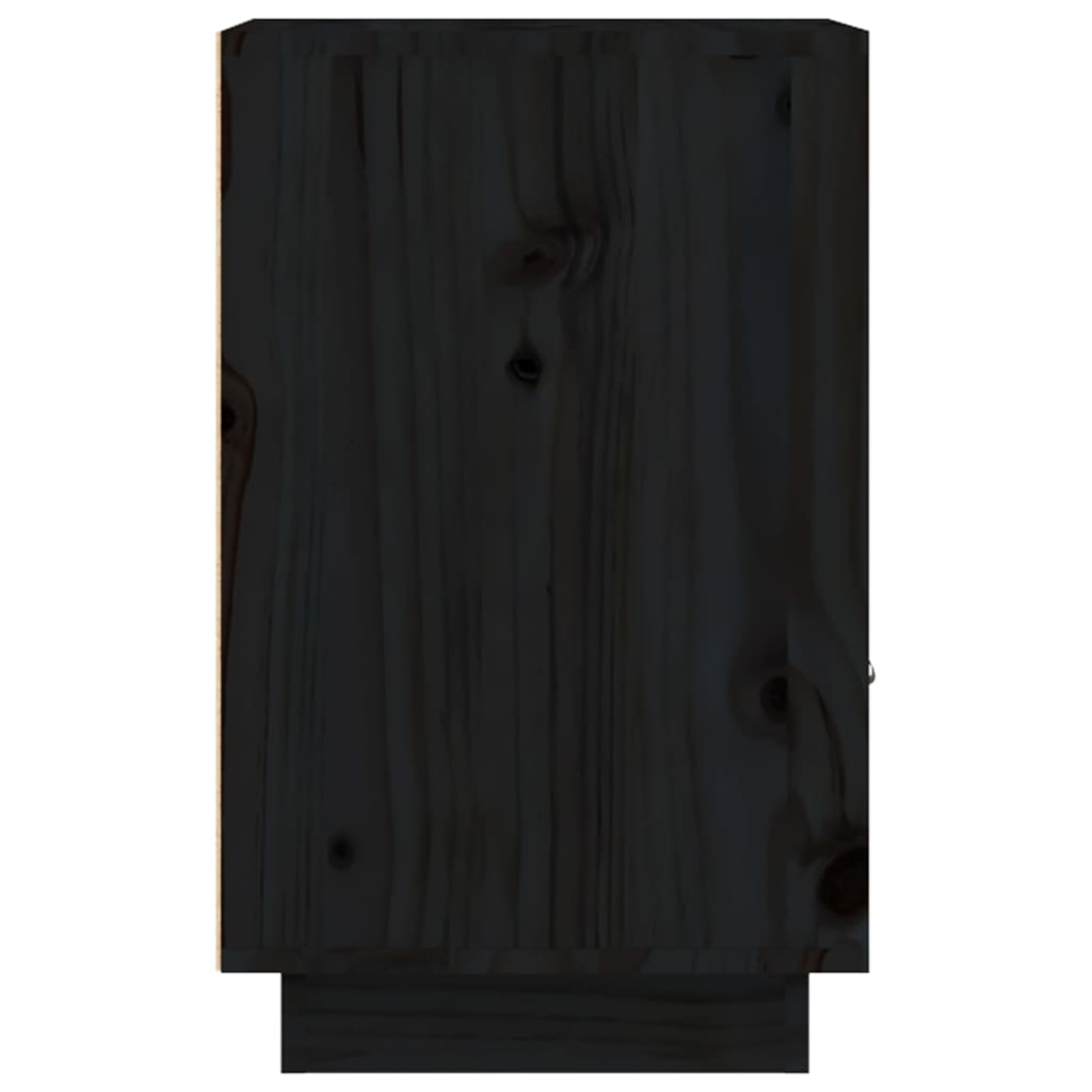 Tables de chevet 2 pcs. Noir 40x34x55 cm en bois de pin massif