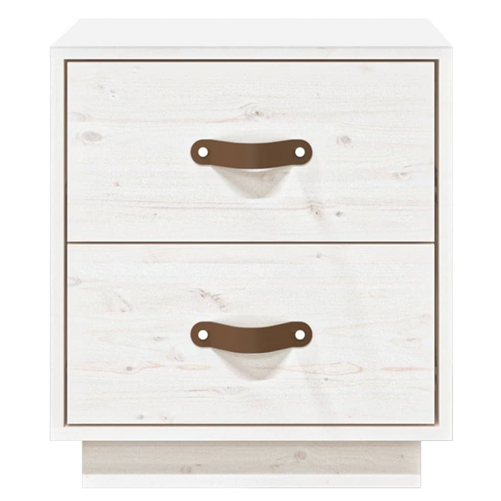 Bedside tables 2 pcs. White 40x34x45 cm solid pine wood