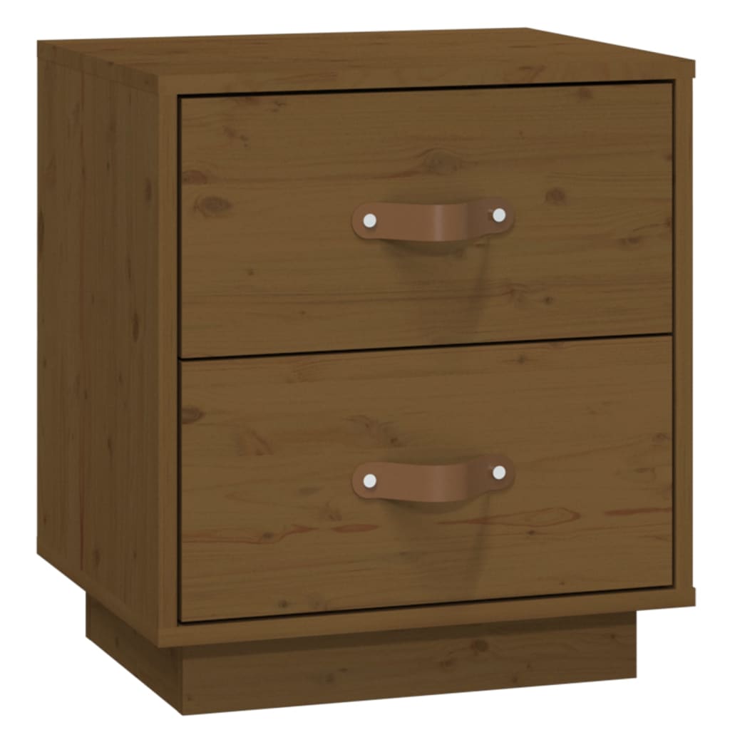 Tables de chevet 2 pcs. marron miel 40x34x45 cm en bois de pin massif