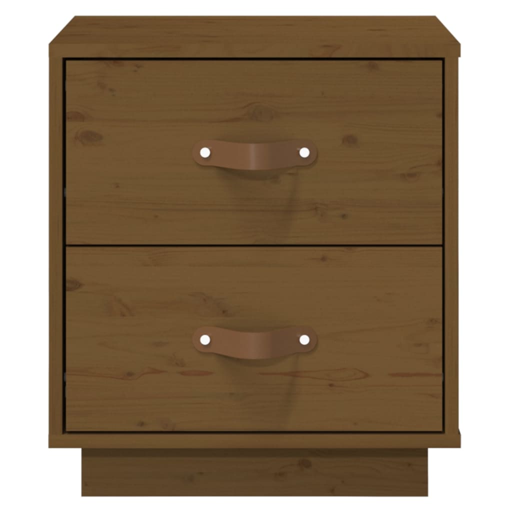 Tables de chevet 2 pcs. marron miel 40x34x45 cm en bois de pin massif