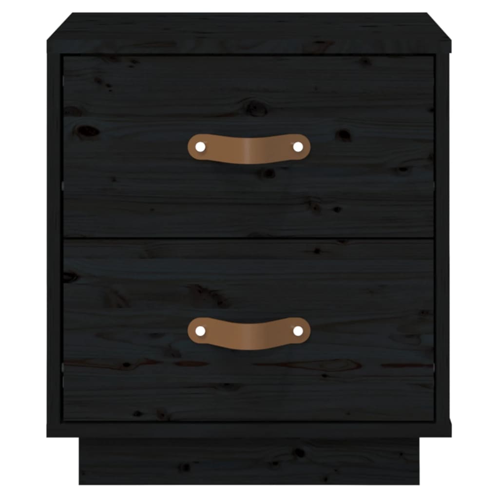 Bedside Table Black 40x34x45 cm Solid Pine