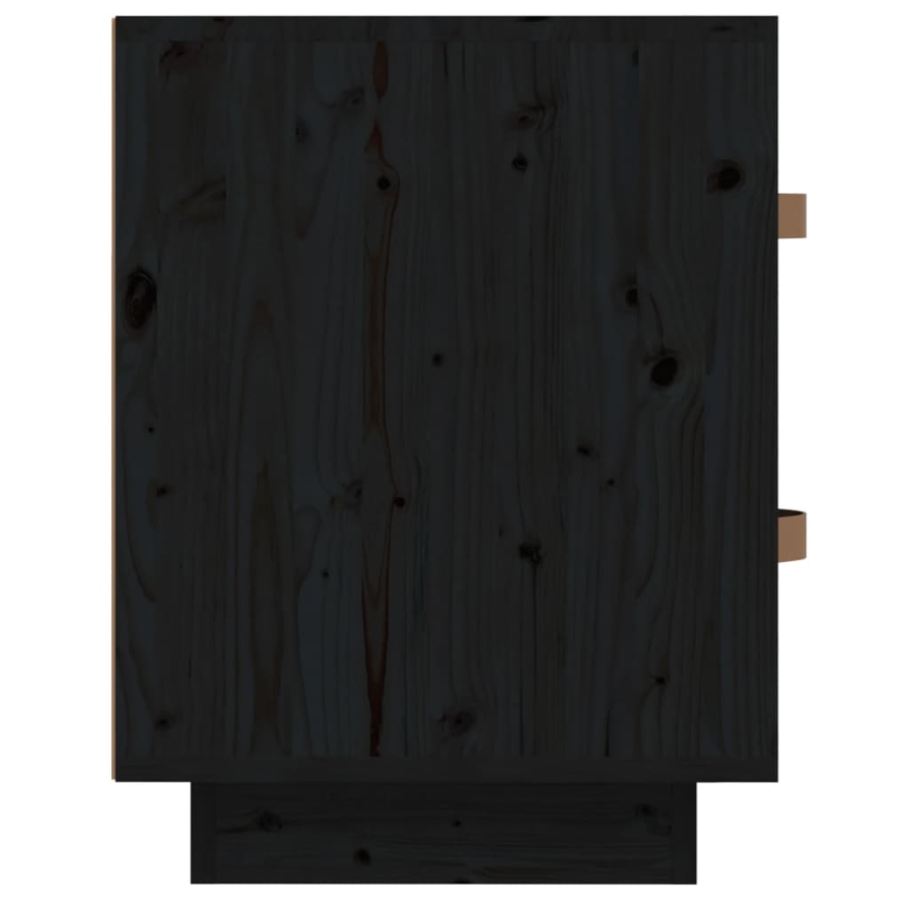 Tables de chevet 2 pcs. Noir 40x34x45 cm en bois de pin massif