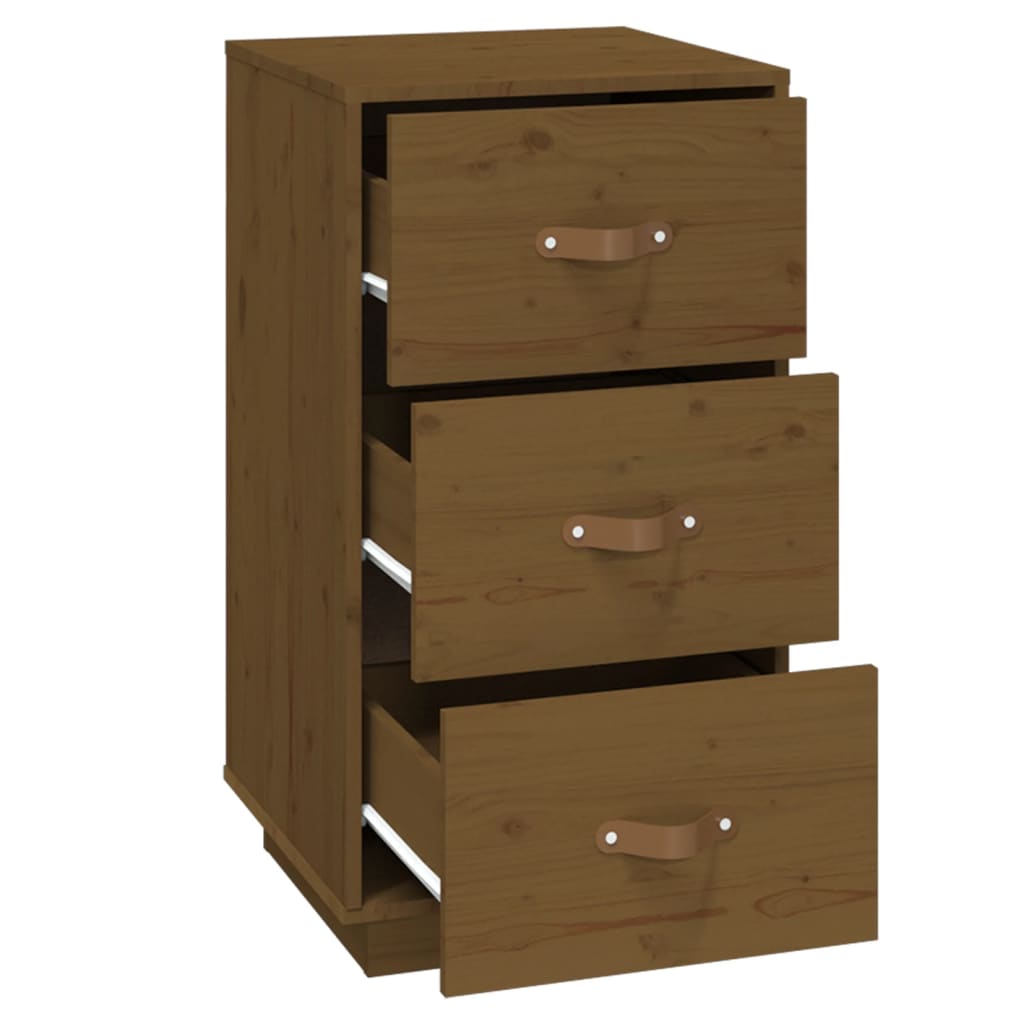 Bedside table honey brown 40x40x75 cm solid pine wood