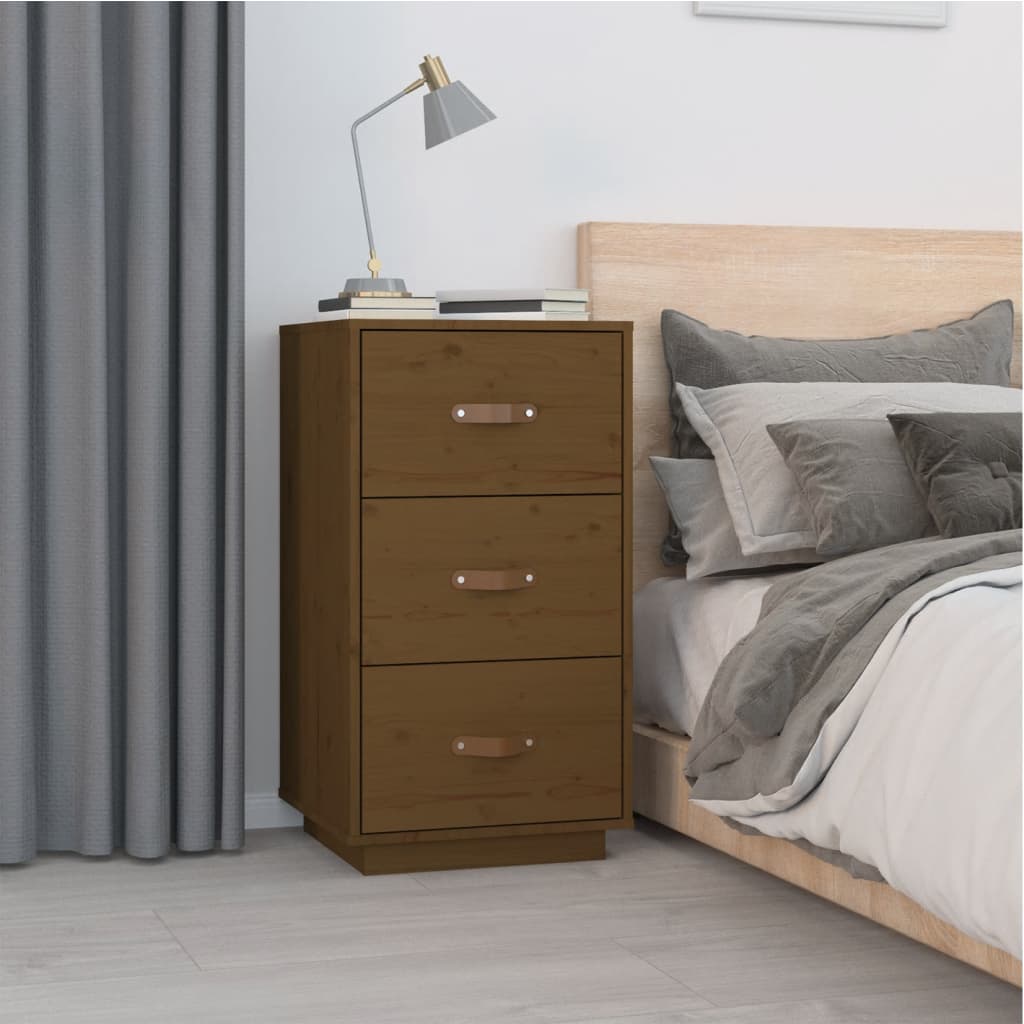 Tables de chevet 2 pcs. marron miel 40x40x75 cm en bois de pin massif