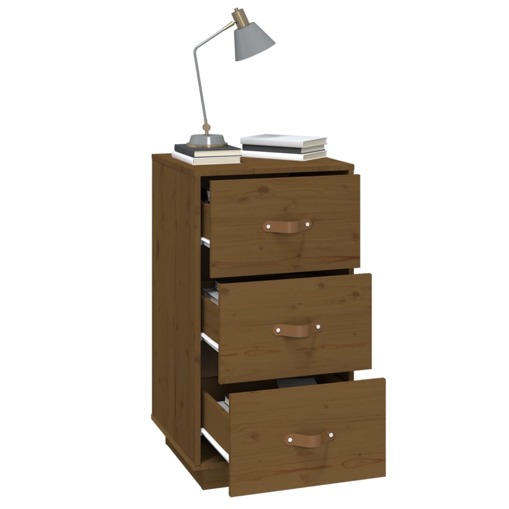 Tables de chevet 2 pcs. marron miel 40x40x75 cm en bois de pin massif