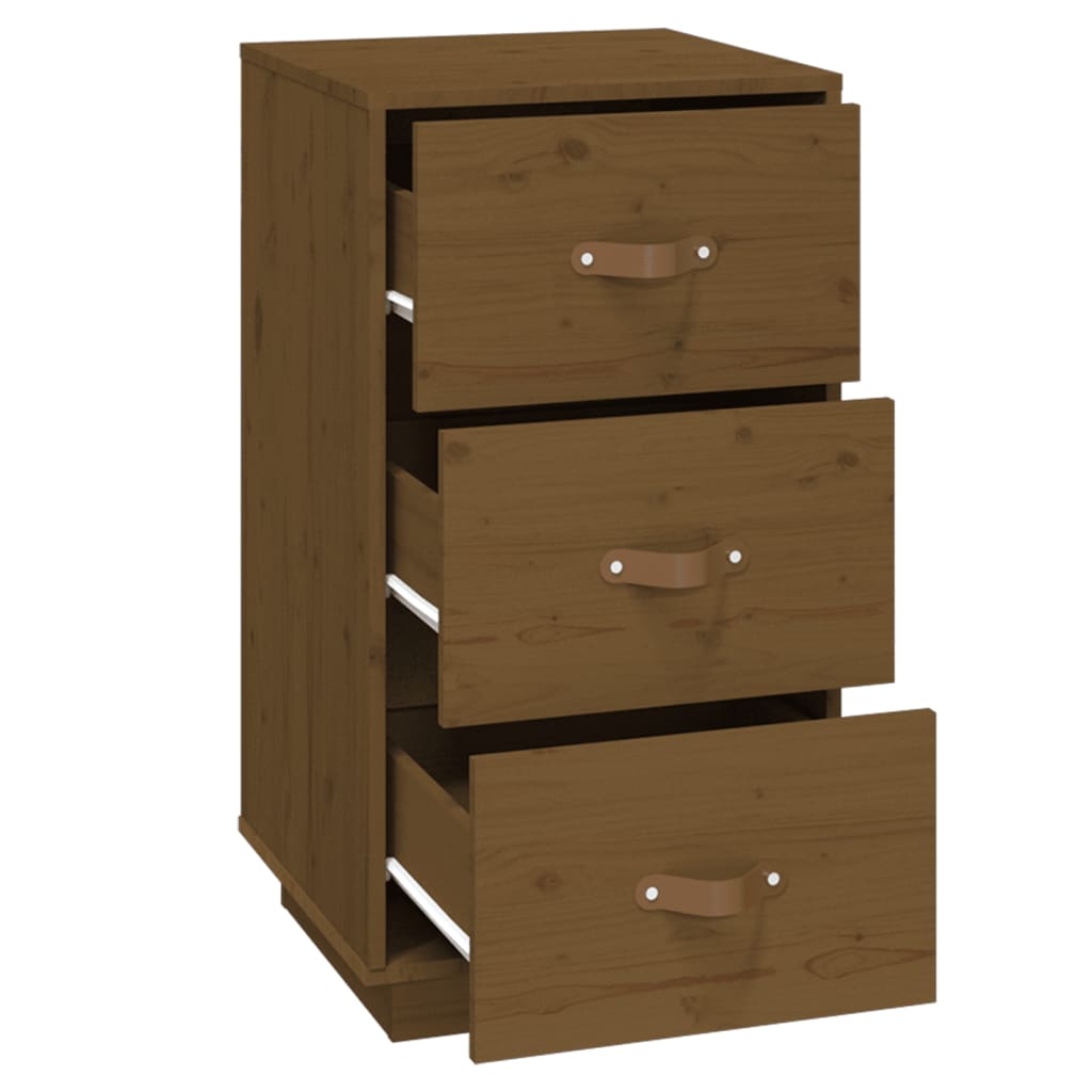 Tables de chevet 2 pcs. marron miel 40x40x75 cm en bois de pin massif