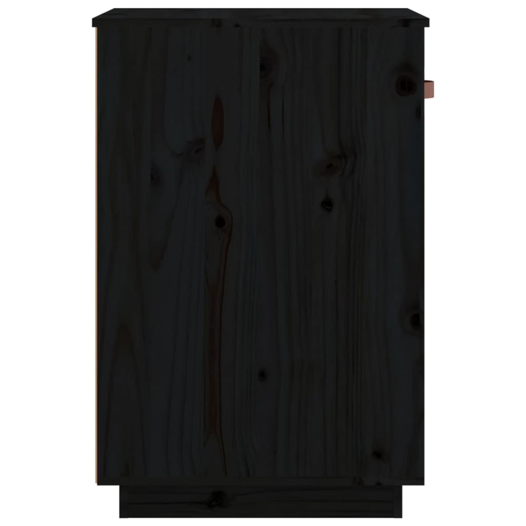 Meuble de bureau noir 40x50x75 cm en bois de pin massif