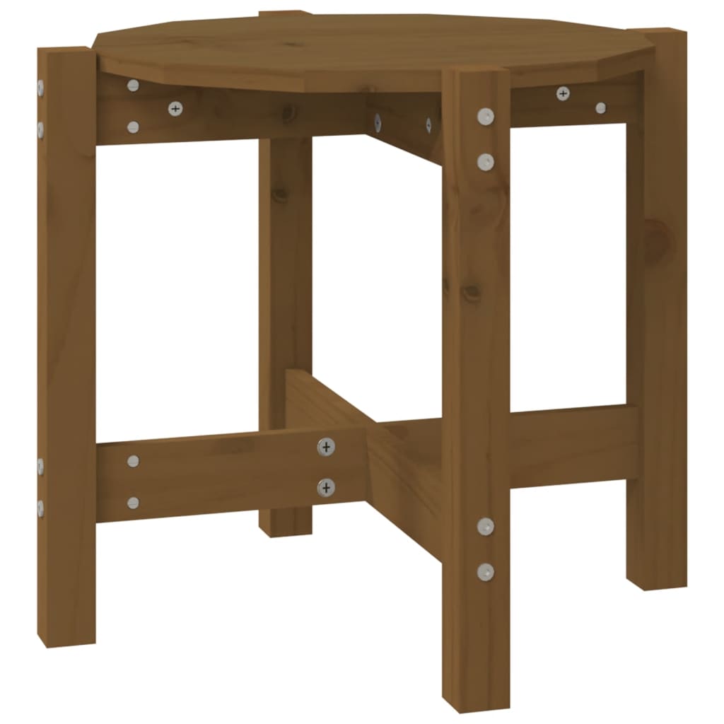 Table basse marron miel Ø 52,5x45 cm en bois de pin massif
