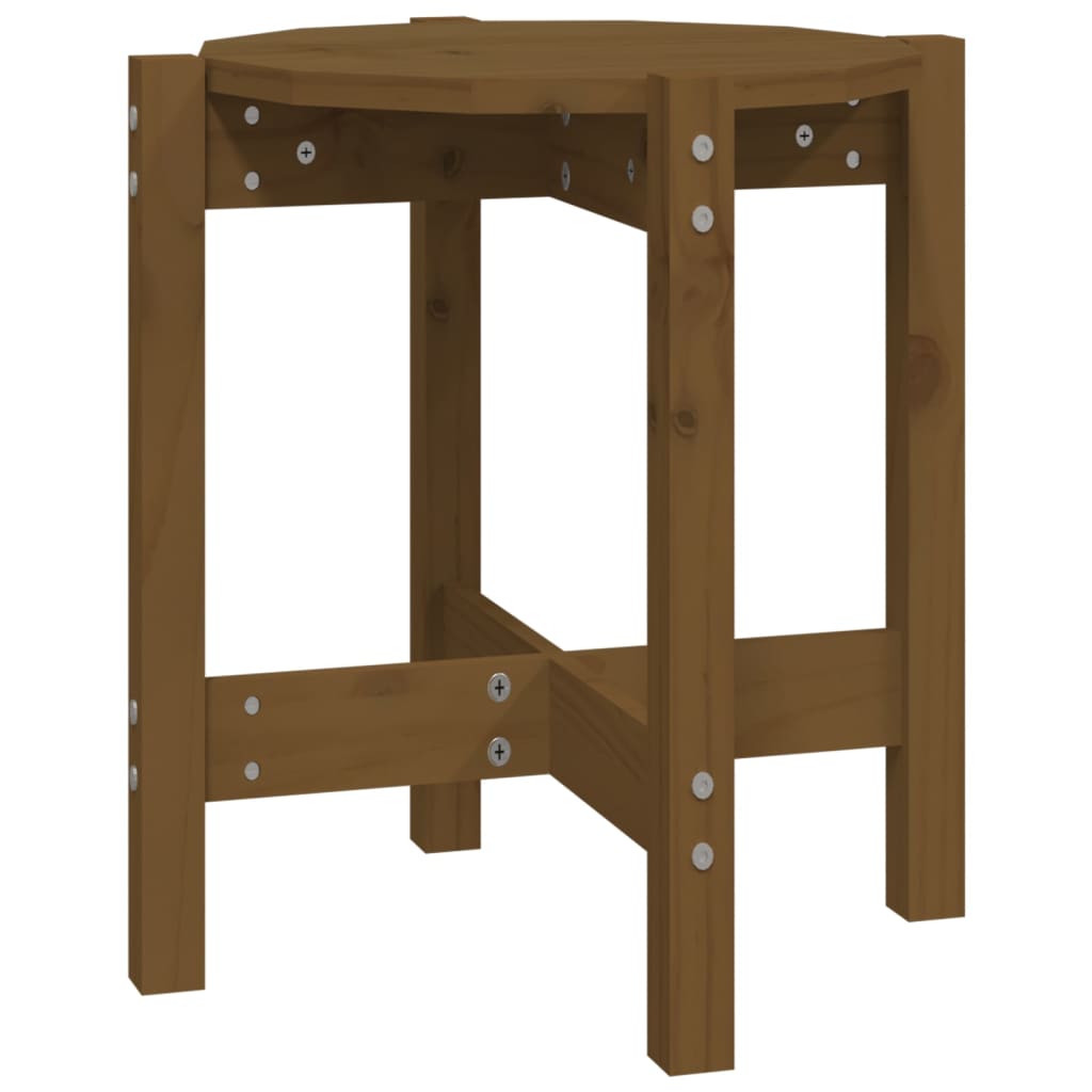 Table basse marron miel Ø 42,5x45 cm en bois de pin massif