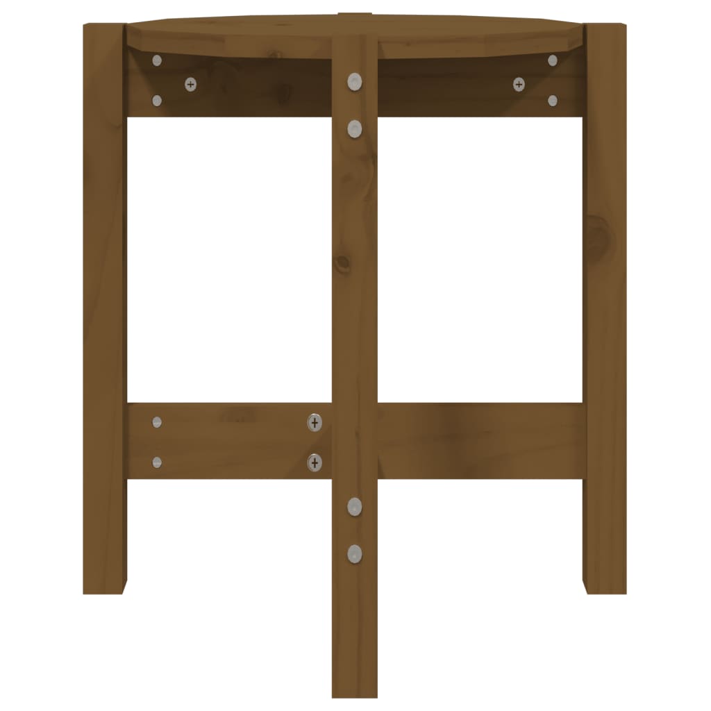 Table basse marron miel Ø 42,5x45 cm en bois de pin massif