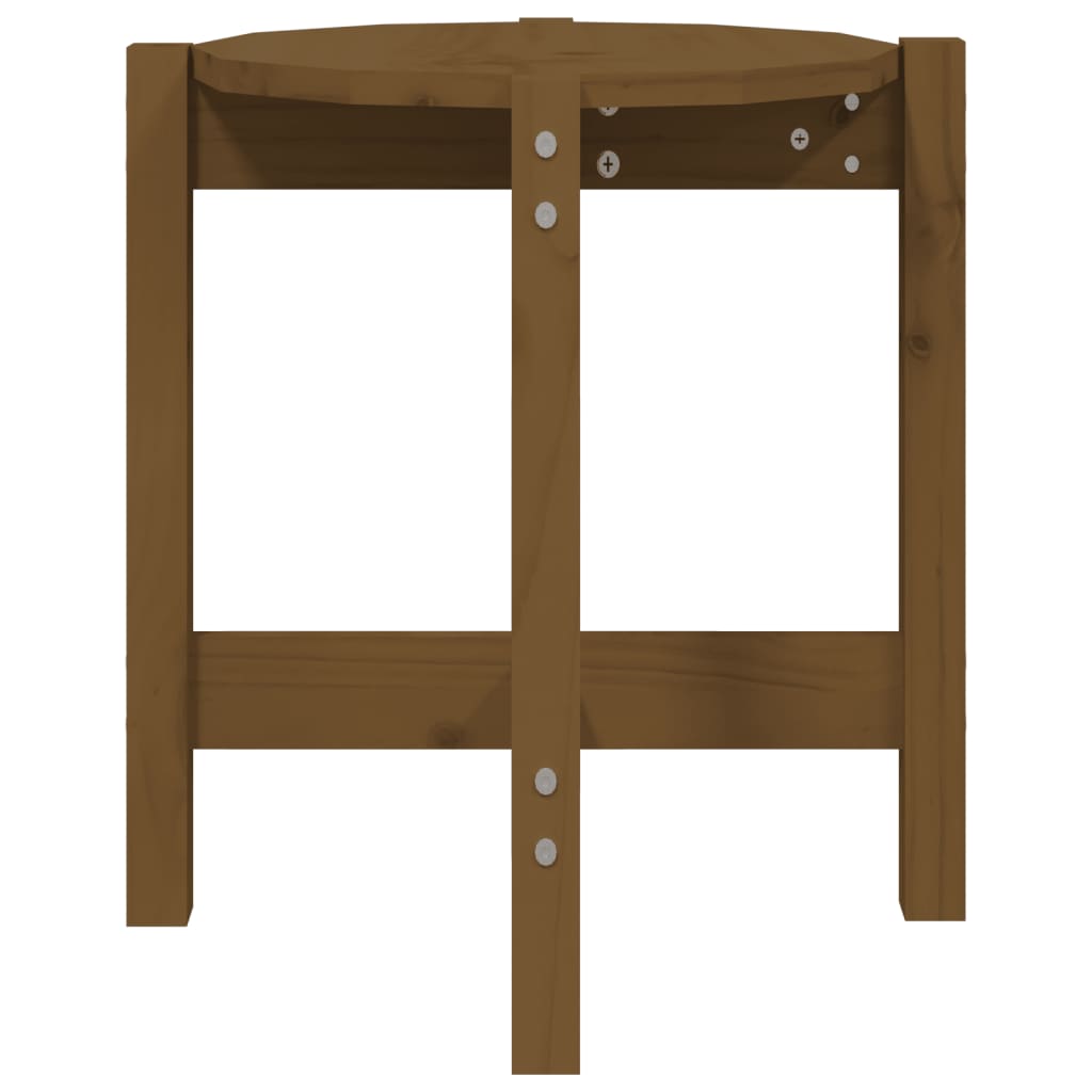 Table basse marron miel Ø 42,5x45 cm en bois de pin massif