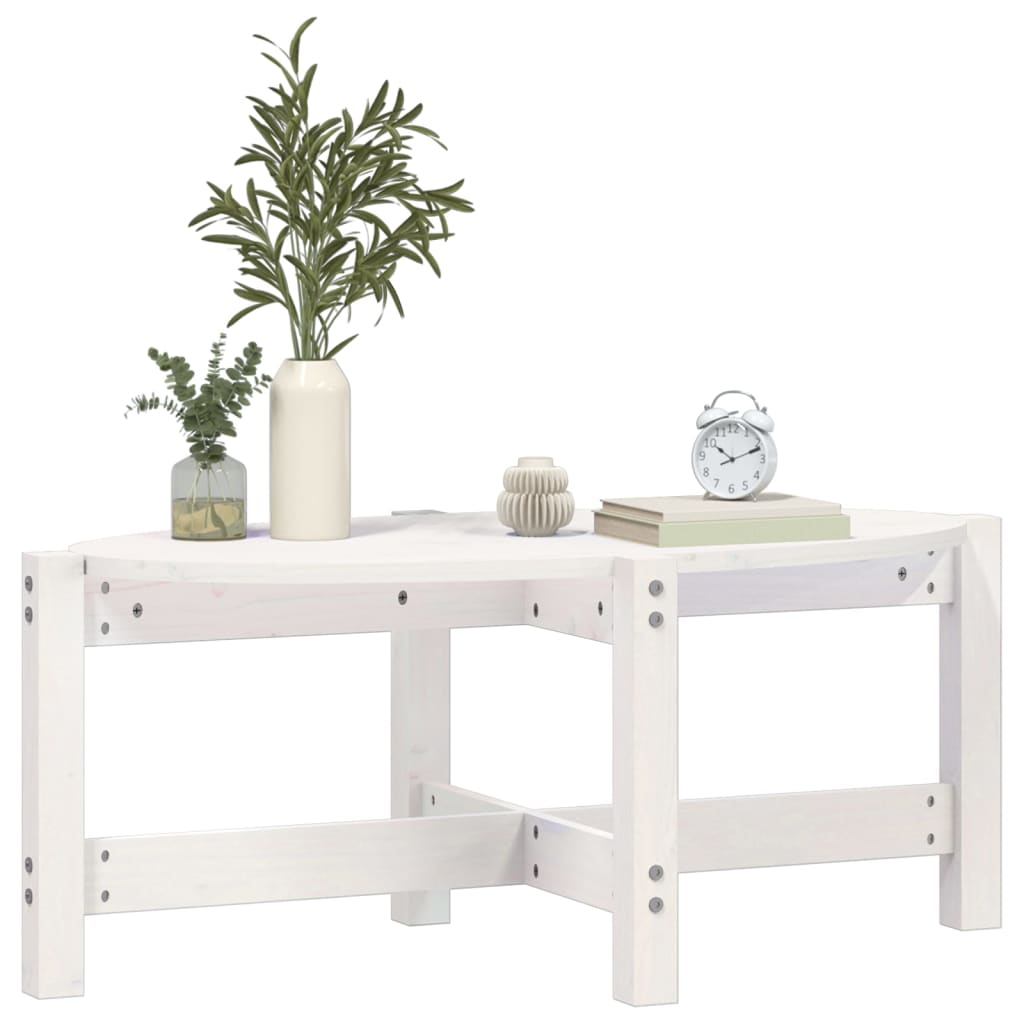 Coffee Table White 87x48x35 cm Solid Pine