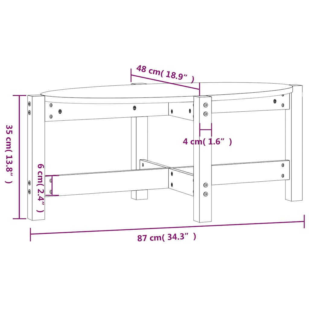 Couchtisch Honigbraun 87x48x35 cm Massivholz Kiefer