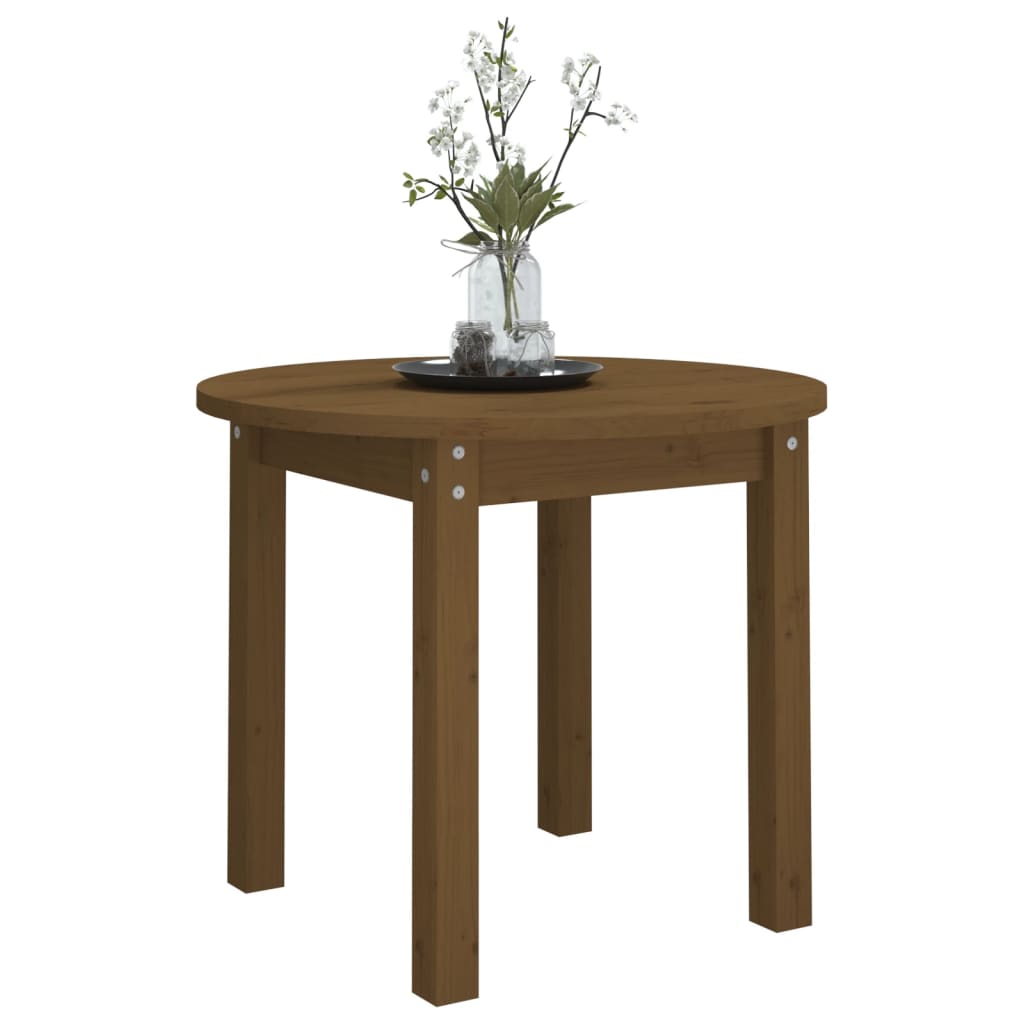 Table basse marron miel Ø 55x45 cm en bois de pin massif