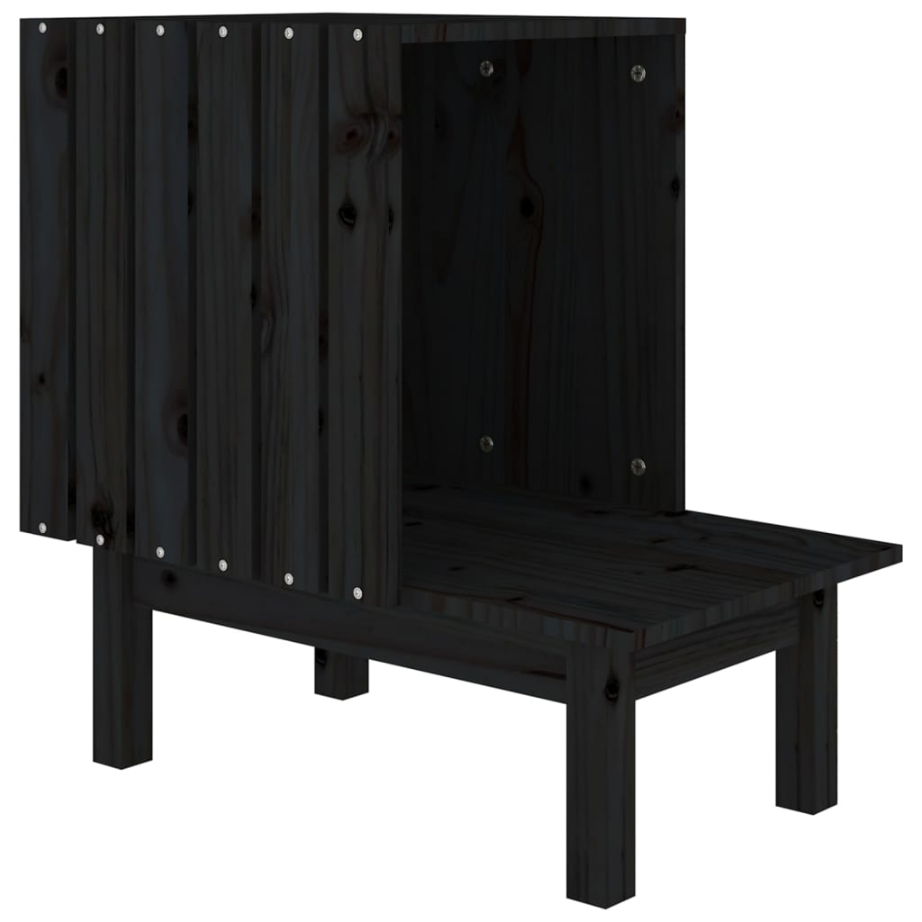 Katzenhaus Schwarz 60x36x60 cm Massivholz Kiefer