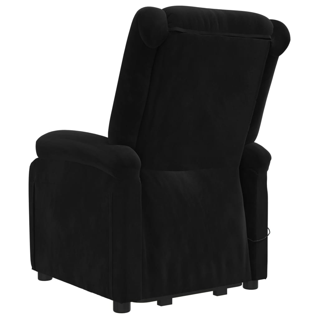 Massagesessel mit Aufstehhilfe Schwarz Samt