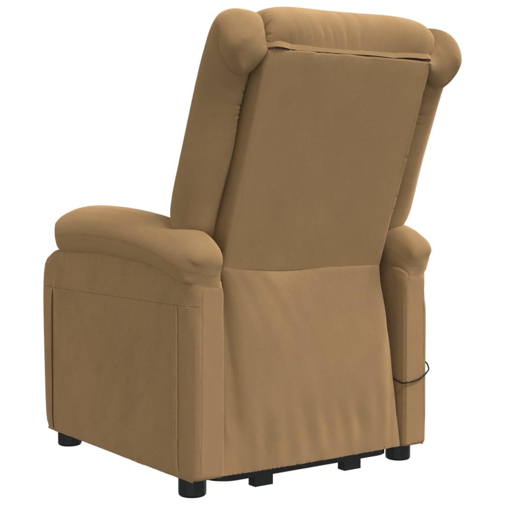 Massagesessel mit Aufstehhilfe Braun Samt