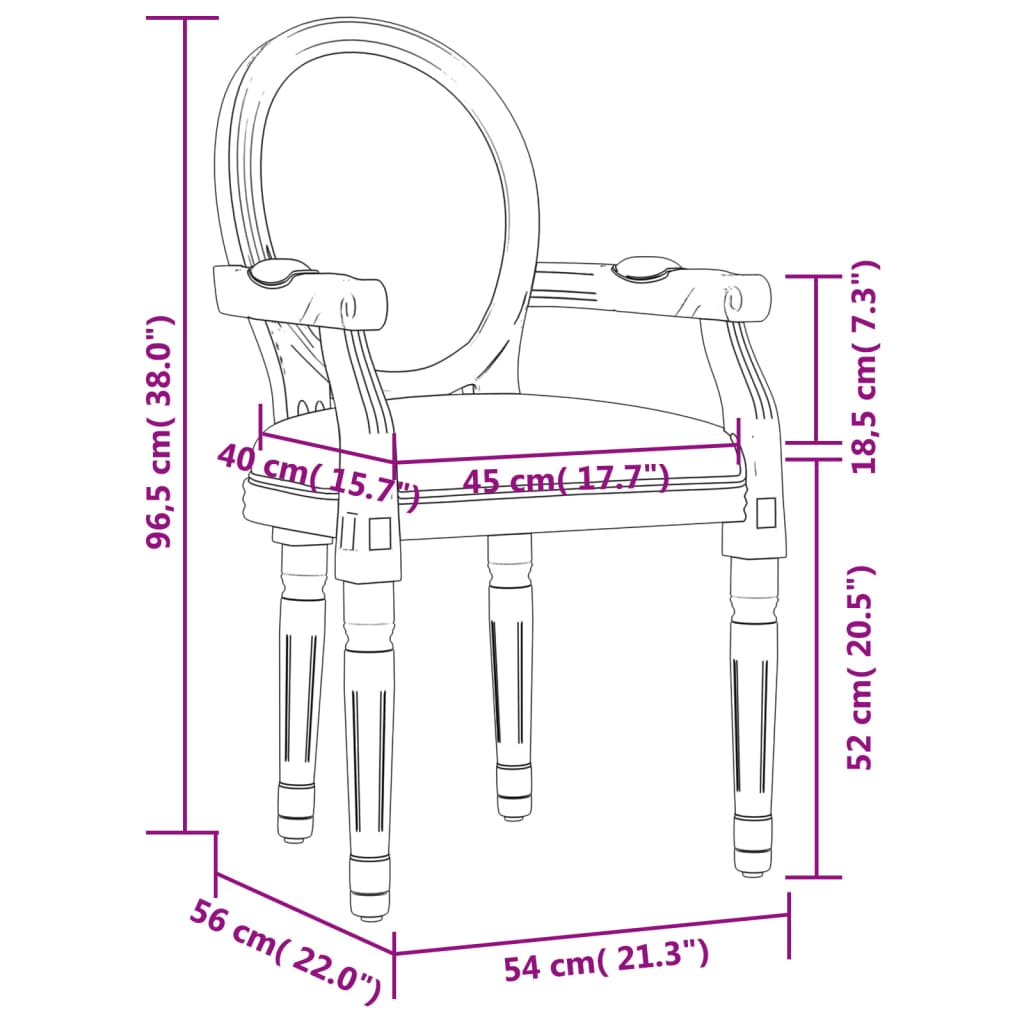 Dining chair 54x56x96.5 cm linen