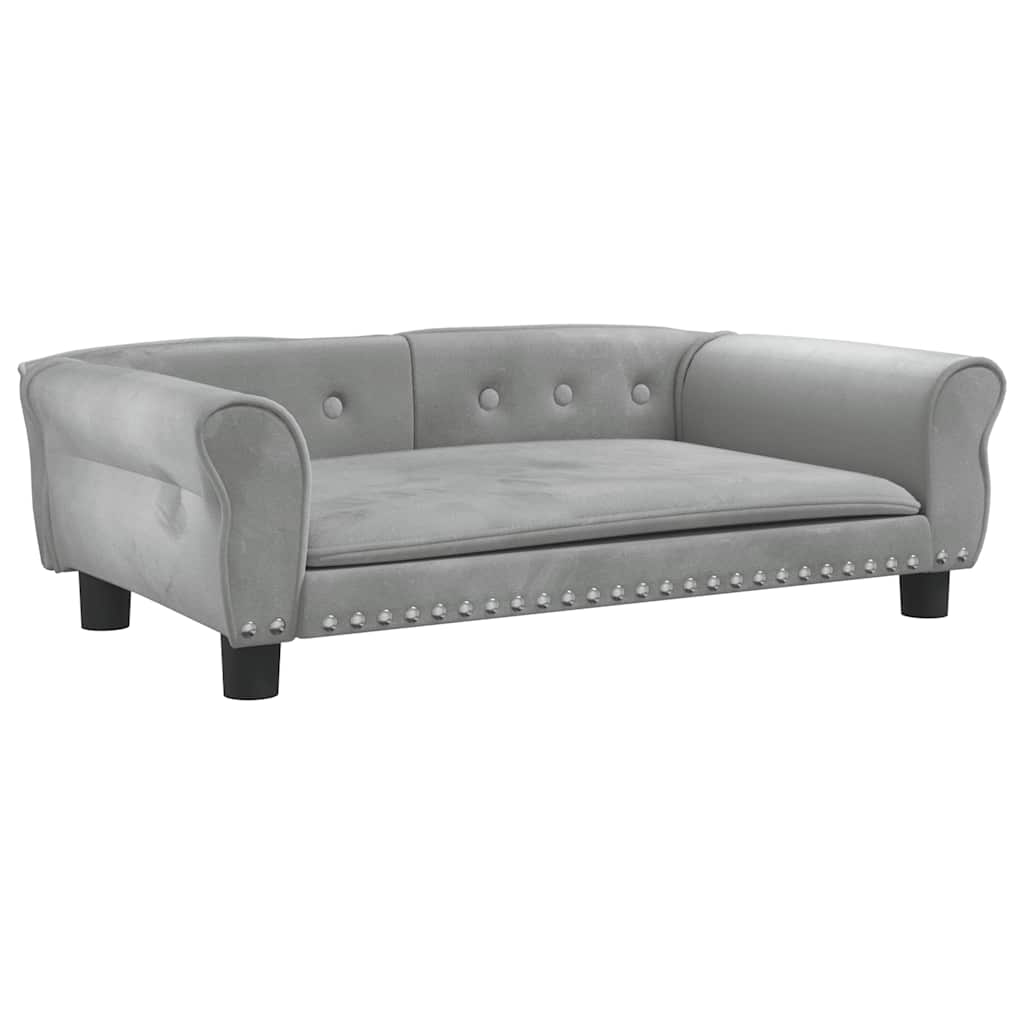 Dog bed light grey 95x55x30 cm velvet