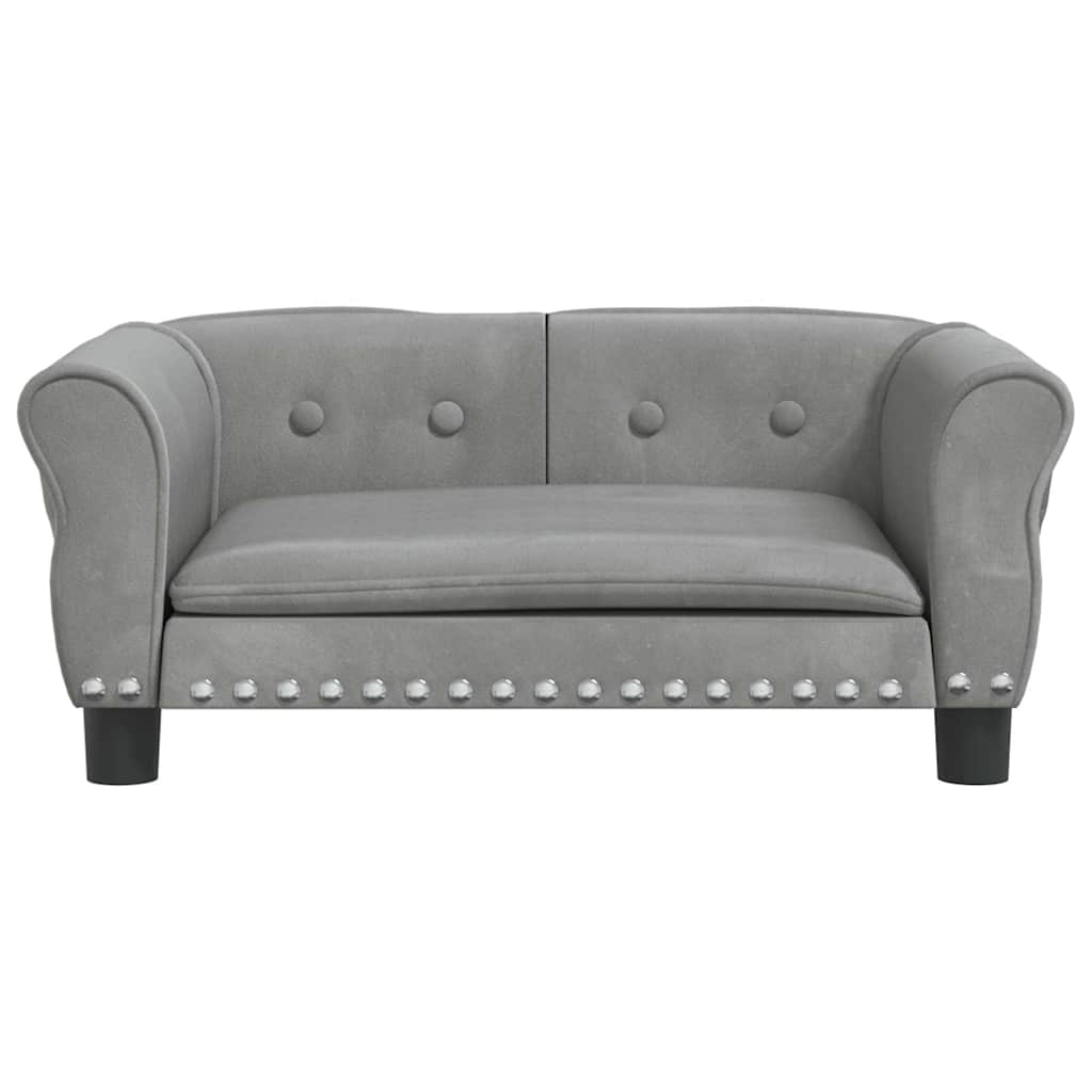 Dog bed light grey 70x45x30 cm velvet