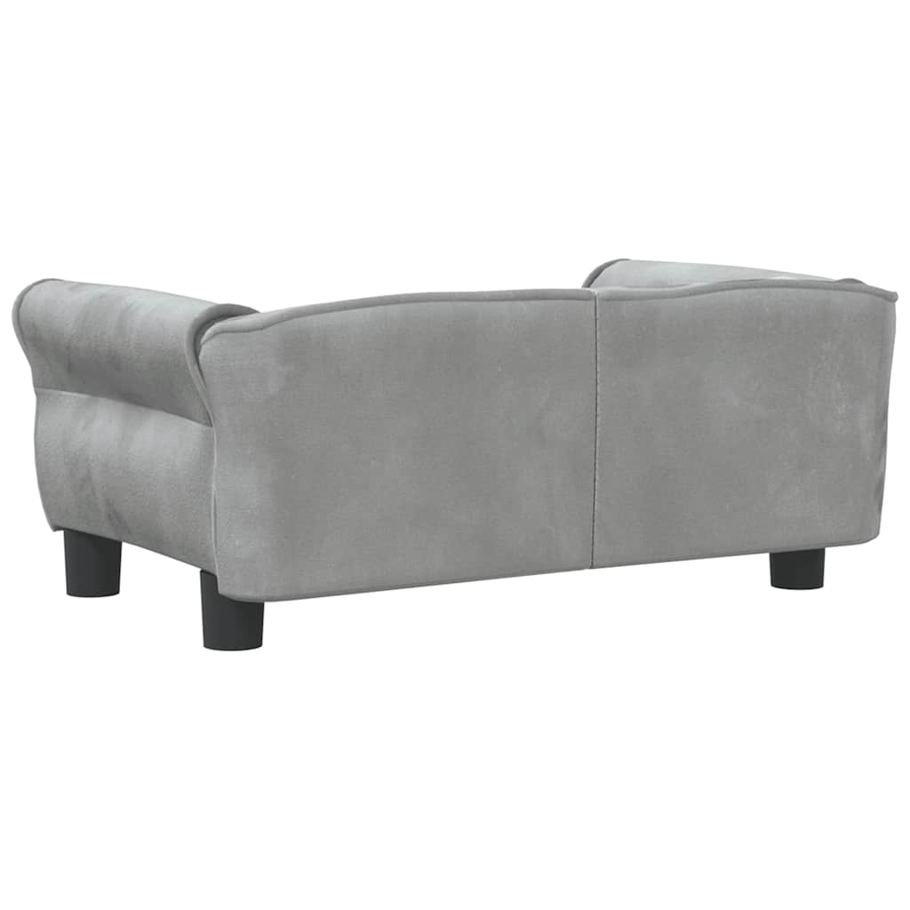 Dog bed light grey 70x45x30 cm velvet