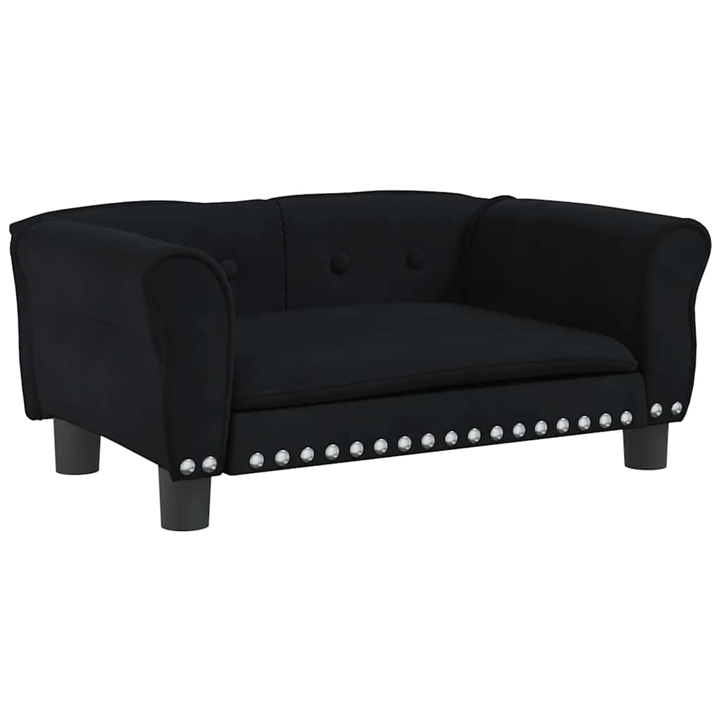 Dog bed black 70x45x30 cm velvet